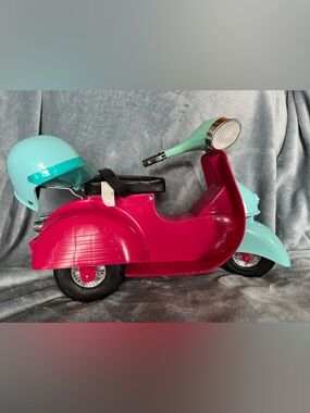 Our Generation Retro Ride-On Scooter Toy, 18” doll scooter